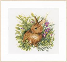 Hare in flower field (Заяц), набор для вышивки крестом, Lanarte PN-0156298