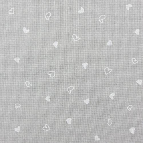 Ткань равномерная 32 ct Murano Petit Coeur метраж, серая с сердцами, Zweigart 3984/7409