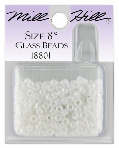 18801 бисер Mill Hill, 8/0 White Opal Glass Beads фото 3