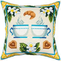Набор для вышивки подушки полукрестом Чай с лимоном Чарівниця V-338