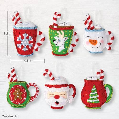 Набір для фетрової аплікації Ornament Kits - Cozy Christmas Bucilla 89639E фото 2