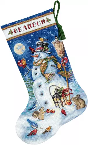 Набір для вишивання хрестиком чобітка Snowman & Friends Stocking Dimensions 70-08839