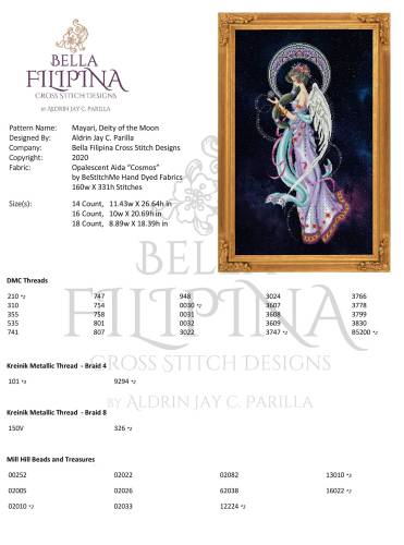 Схема для вишивання Mayari, Deity Of The Moon, Bella Filipina BF020 фото 2