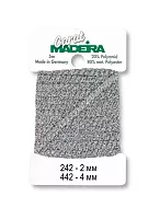 242 стрічка 2 мм Madeira Carat, срібло, 5 м