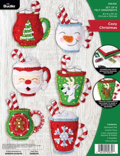 Набір для фетрової аплікації Ornament Kits - Cozy Christmas Bucilla 89639E
