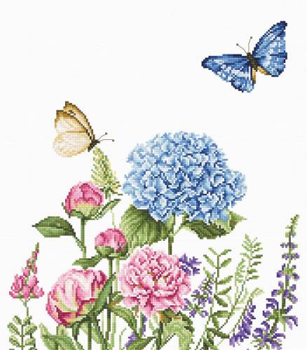 Набір для вишивки хрестиком Літні квіти та метелики, Luca-S BA2360
