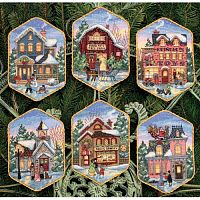 Набір для вишивання хрестиком Christmas Village Ornaments Dimensions 08785
