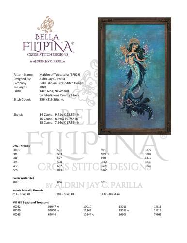 Схема для вишивання Maiden Of Tubbataha, Bella Filipina BF029 фото 2
