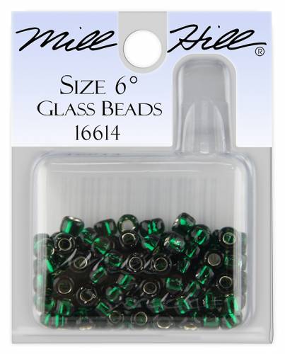 16614 бисер Mill Hill, 6/0 Brilliant Green Glass Beads фото 3