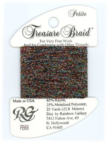 PB68 Нитка Treasure Braid Petite Rainbow Gallery Black Opal