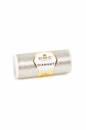 D168 нитка металік DMC Diamant, світле срібло фото 2