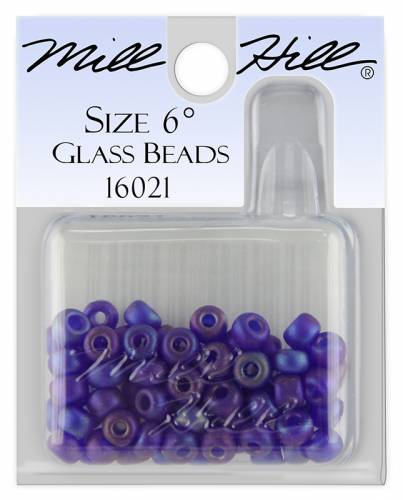 16021 бисер Mill Hill, 6/0 Frosted Periwinkle Glass Beads фото 2