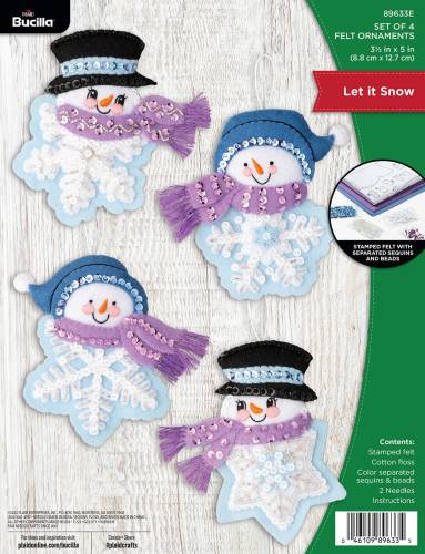 Набір для шиття фетрової аплікації Ornament Kits - Let it Snow Bucilla 89633E