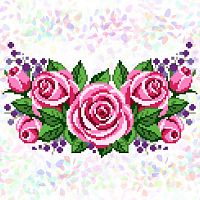 Водорастворимый флизелин с рисунком Розовые розы Confetti К-327