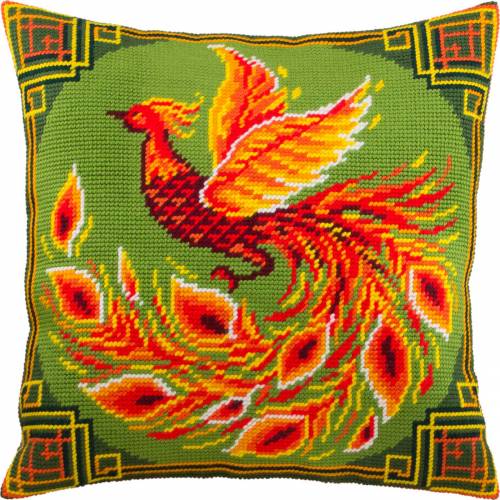 Набор для вышивки подушки полукрестом Китайская птица Чарівниця V-292