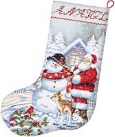 Набір для вишивки хрестиком чобітка Snowman and Santa Stocking Letistitch L8016