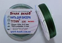2592 Нить для бисера Tytan 100, зеленый темный