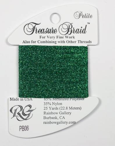 PB06 Нитка Treasure Braid Petite Rainbow Gallery Green