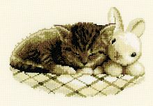 Sleeping Kitten, набор для вышивки крестом, Vervaco, PN-0148754